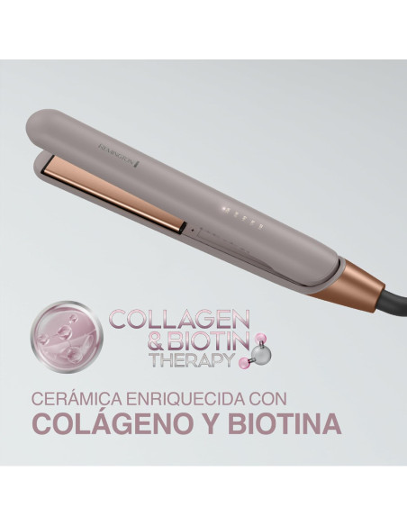 Plancha De Cabello Remington Placas De Cerámica 5 Ajustes 230 Grd Colageno Y Biotina