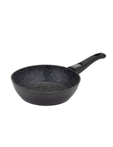 Sarten Resto Antiadh. De Marmol 24 cm Ancho 6.8 cm Alto Aluminio Forjado-Mango Plástico Todo Tipo De Cocina Negro