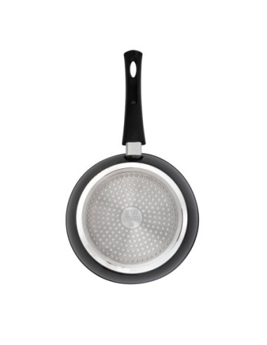 Sarten Resto Antiadh. De Marmol 24 cm Ancho 6.8 cm Alto Aluminio Forjado-Mango Plástico Todo Tipo De Cocina Negro