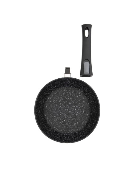 Sarten Resto Antiadh. De Marmol 24 cm Ancho 6.8 cm Alto Aluminio Forjado-Mango Plástico Todo Tipo De Cocina Negro