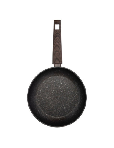 Sarten Resto Antiadh. De Marmol 20 cm Ancho 4.2 cm Alto Aluminio Forjado-Mango Baquelita Todo Tipo De Cocina Negro