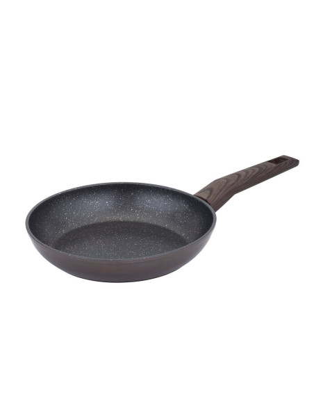 Sarten Resto Antiadh. De Marmol 28 cm Ancho 5.3 cm Alto Aluminio Forjado-Mango Baquelita Todo Tipo De Cocina Negro