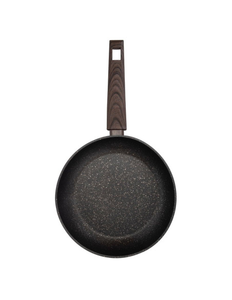 Sarten Resto Antiadh. De Marmol 28 cm Ancho 5.3 cm Alto Aluminio Forjado-Mango Baquelita Todo Tipo De Cocina Negro
