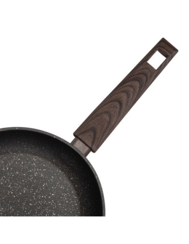 Sarten Resto Antiadh. De Marmol 28 cm Ancho 5.3 cm Alto Aluminio Forjado-Mango Baquelita Todo Tipo De Cocina Negro