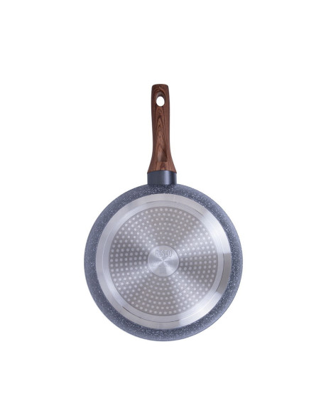 Sarten Resto Antiadh. Revest. granito 20 cm Ancho 6 cm Alto Aluminio Forjado-Mango Madera Todo Tipo De Cocina Aquila