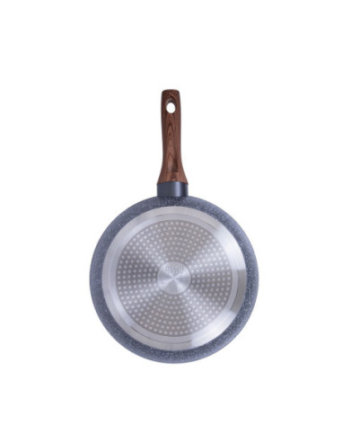 Sarten Resto Antiadh. Revest. granito 24 cm Ancho 6.5 cm Alto Aluminio Forjado-Mango Madera Todo Tipo De Cocina Aquila
