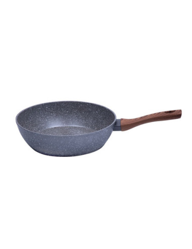 Sarten Resto Antiadh. Revest. granito 24 cm Ancho 6.5 cm Alto Aluminio Forjado-Mango Madera Todo Tipo De Cocina Aquila