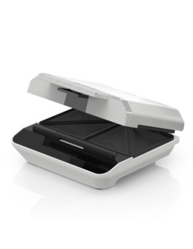 Sandwhichera Black Decker 750 W 2 Panes Clip Bloqueo Luces Acero Inox. Blanca