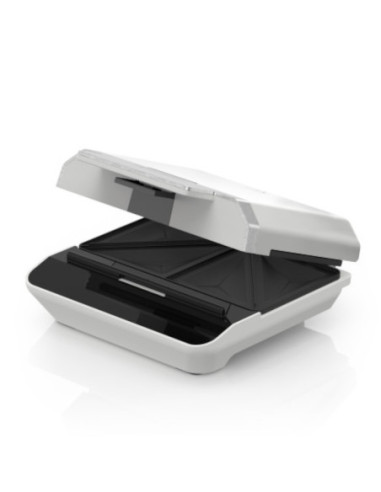 Sandwhichera Black Decker 750 W 2 Panes Clip Bloqueo Luces Acero Inox. Blanca
