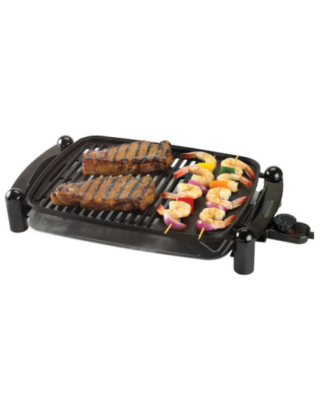 Parrilla Eléctrica Black Decker 1500 W Superficie Para Asar Y Cocinar A La Plancha 5 Niveles Negro