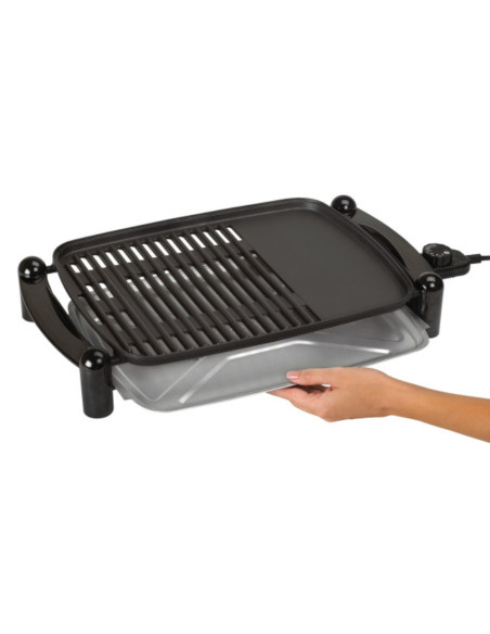 Parrilla Eléctrica Black Decker 1500 W Superficie Para Asar Y Cocinar A La Plancha 5 Niveles Negro