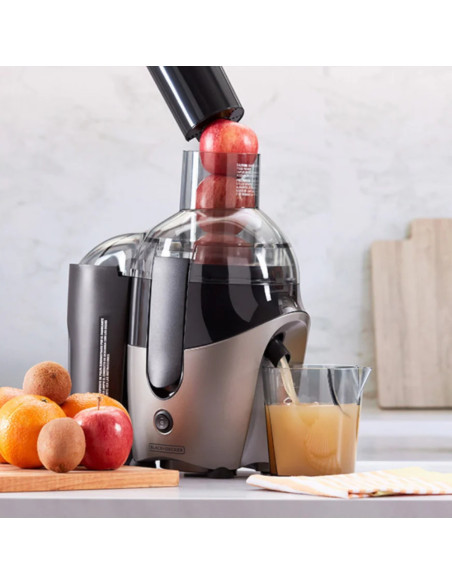 Extractor De Jugos Black Decker 500 W 2 Vel. Recipiente Con Jarra Negro-Plateado