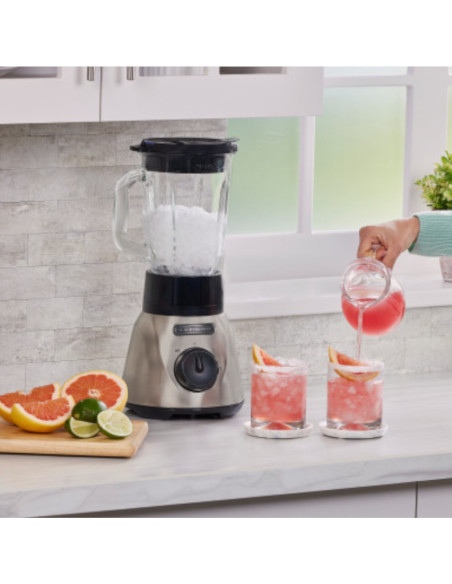 Licuadora Tricuadora Black Decker 800 W Jarra De Vidrio 1.5 L 2 Velocidades+Pulso Acero Inox.