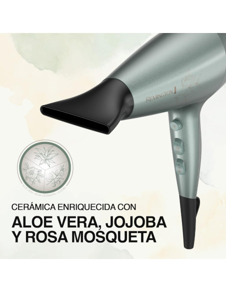 Secador De Cabello Remington Botanicals 1875 W 2 Vel.3 Ajustes Verde