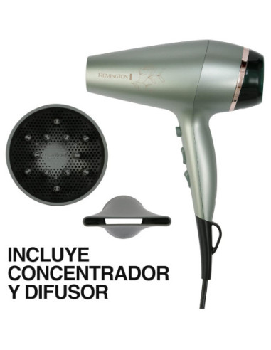 Secador De Cabello Remington Botanicals 1875 W 2 Vel.3 Ajustes Verde