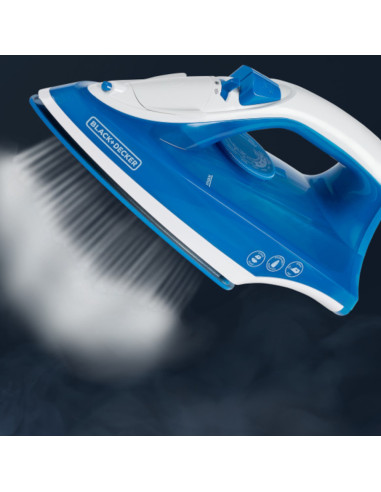 Plancha De Ropa Black Decker- 1200 W-Antihaderente-Auto Clean Suela Cerámica Azul