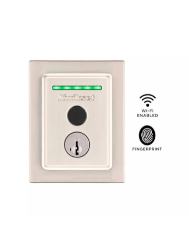 Cerradura Kwikset Halo Smart 100 Huellas Dactilares Historial Níquel Satinado