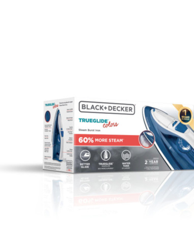 Plancha De Ropa Black Decker- 1200 W-Antihaderente-Auto Clean Suela Cerámica Azul