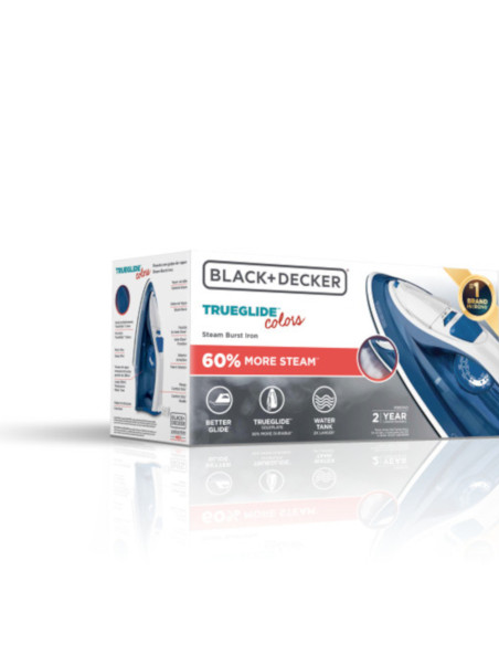 Plancha De Ropa Black Decker- 1200 W-Antihaderente-Auto Clean Suela Cerámica Azul