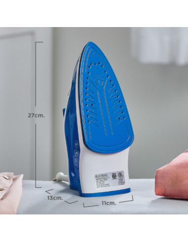 Plancha De Ropa Black Decker- 1200 W-Antihaderente-Auto Clean Suela Cerámica Azul