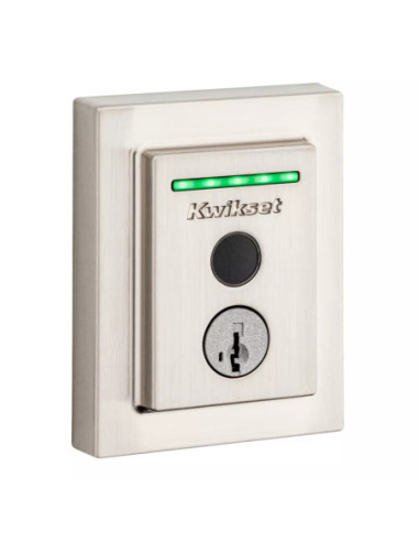 Cerradura Kwikset Halo Smart 100 Huellas Dactilares Historial Níquel Satinado