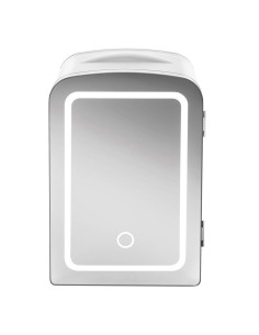 Enfriador Chefman Portátil 4 L Puerta Con Espejo Y Luz LED Ajuste Frío-Caliente Blanca