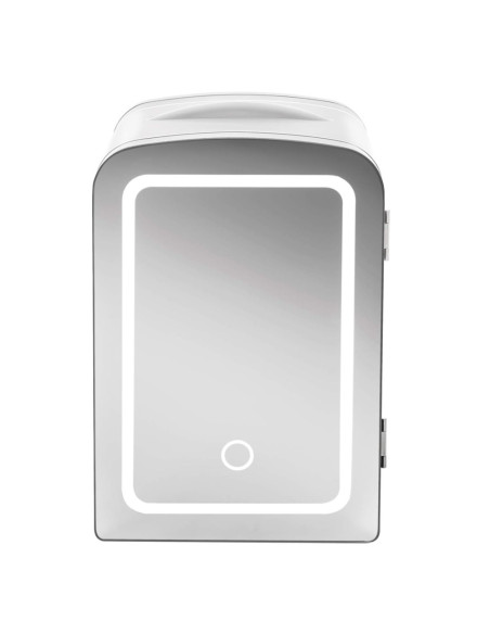 Enfriador Chefman Portátil 4 L Puerta Con Espejo Y Luz LED Ajuste Frío-Caliente Blanca