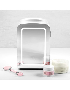 Enfriador Chefman Portátil 4 L Puerta Con Espejo Y Luz LED Ajuste Frío-Caliente Blanca 2
