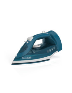 Plancha De Ropa Black Decker- 1200 W Liviana Cable Retráctil Suela Cerámica Azul 2