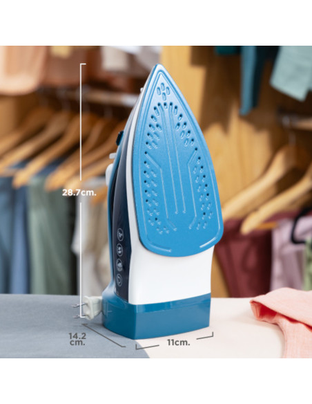 Plancha De Ropa Black Decker- 1200 W Liviana Cable Retráctil Suela Cerámica Azul