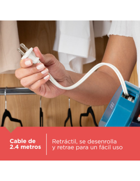 Plancha De Ropa Black Decker- 1200 W Liviana Cable Retráctil Suela Cerámica Azul