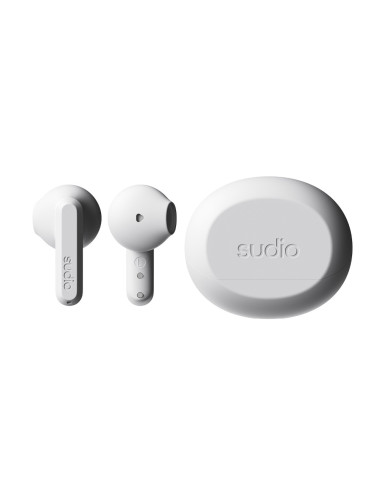 Audífonos Sudio A3 Inalámbrico Estilo Tapon 12 mm Bt Microf Integr Blanco