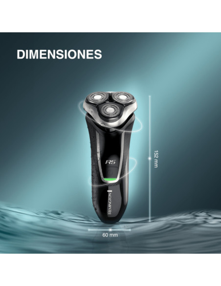 Afeitadora Recargable Remington R5Style 3 Cabezas Presión Plus Inalámbrica 60 Min Negra