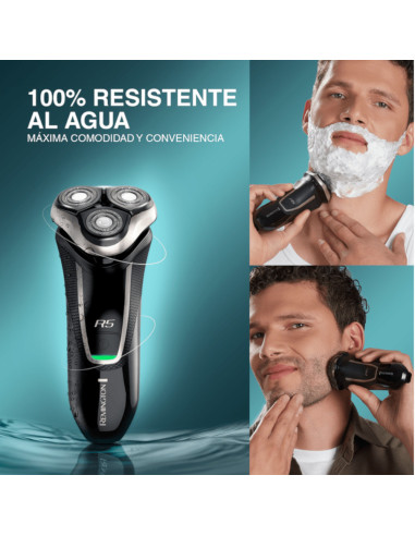 Afeitadora Recargable Remington R5Style 3 Cabezas Presión Plus Inalámbrica 60 Min Negra