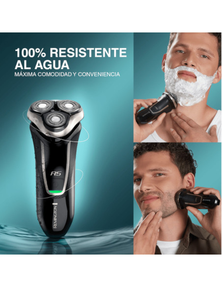 Afeitadora Recargable Remington R5Style 3 Cabezas Presión Plus Inalámbrica 60 Min Negra
