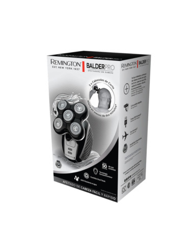 Afeitadora Recargable Remington Balder Pro 5 Cabezas Rotativa Inalámbrica 50Min Para Cabeza Negra