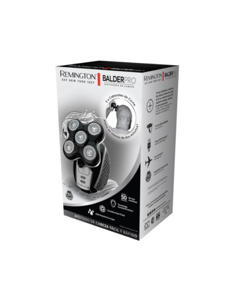 Afeitadora Recargable Remington Balder Pro 5 Cabezas Rotativa Inalámbrica 50Min Para Cabeza Negra