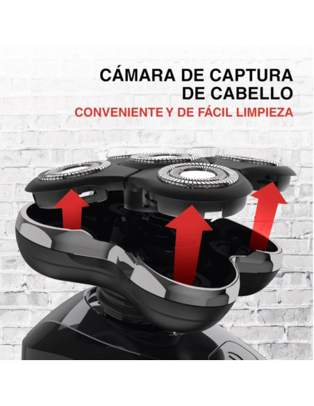 Afeitadora Recargable Remington Balder Pro 5 Cabezas Rotativa Inalámbrica 50Min Para Cabeza Negra