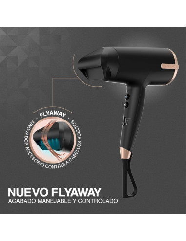 Secador De Cabello Remington Flyaway Concentrador 1900 W 3 Niveles 2 Velocidades Negro