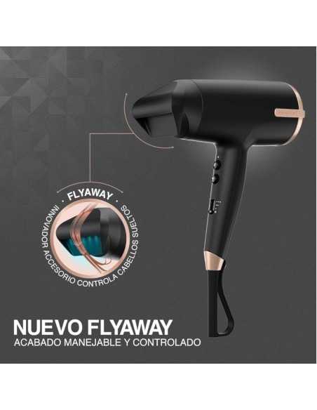Secador De Cabello Remington Flyaway Concentrador 1900 W 3 Niveles 2 Velocidades Negro