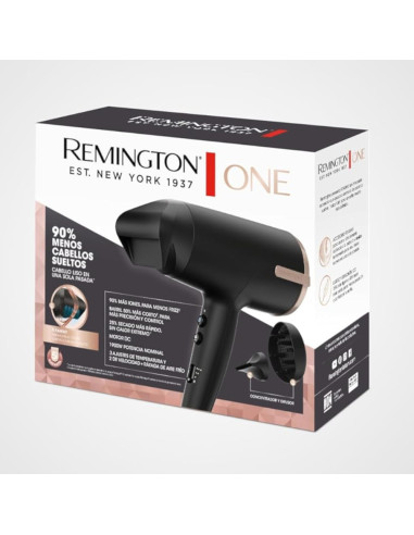 Secador De Cabello Remington Flyaway Concentrador 1900 W 3 Niveles 2 Velocidades Negro