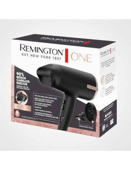 Secador De Cabello Remington Flyaway Concentrador 1900 W 3 Niveles 2 Velocidades Negro