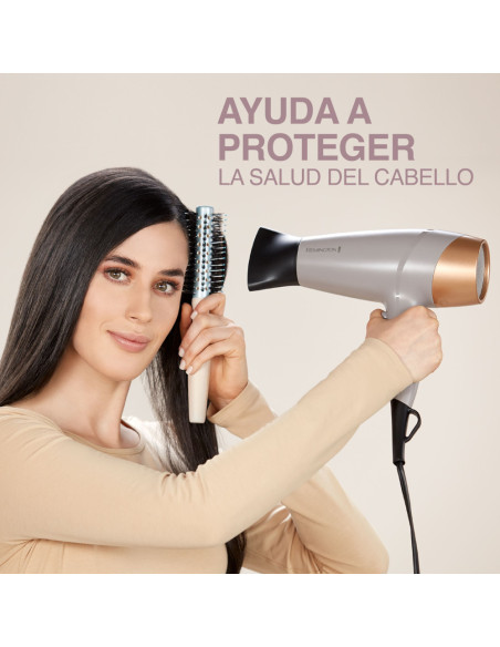 Secador De Cabello Remington Colageno-Biotin Therapy 1900 W 3 Niveles 2 Vel. Color Blush