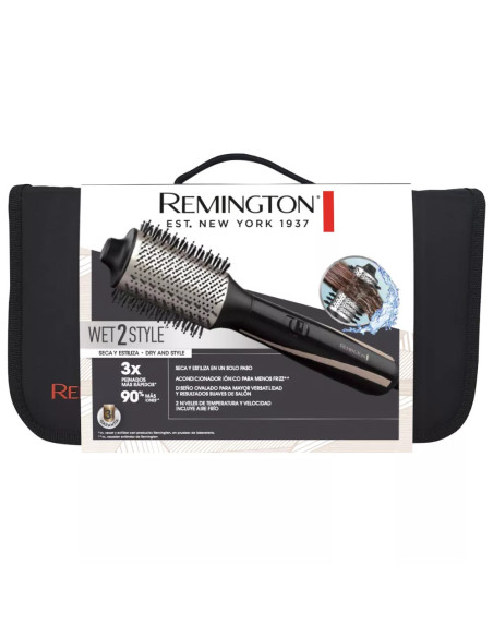Cepillo De Aire Remington Wet2Style 1200 W 2 Niveles De Temperatura 2 Velocidades Color Negro Rosa