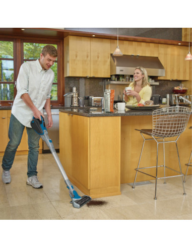 Aspiradora Black Decker Inalámbrica 2 En 1-Piso Y De Mano-Recargable Gris-Azul