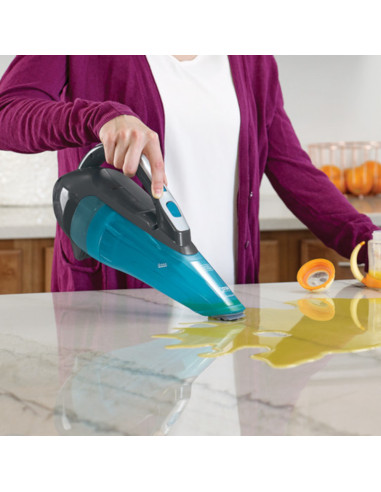 Aspiradora De Mano Black Decker Inalámbrica Recargable Liquidos Y Solidos Turquesa