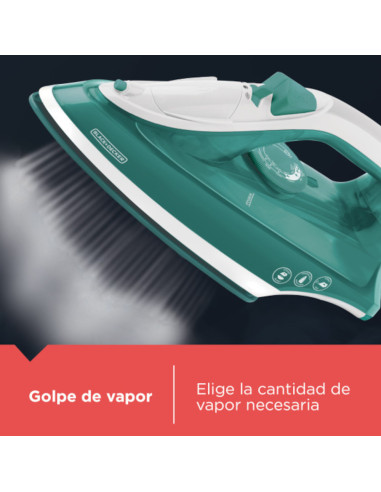 Plancha De Ropa Black Decker- 1200 W-Antihaderente-Auto Clean Suela Cerámica Verde