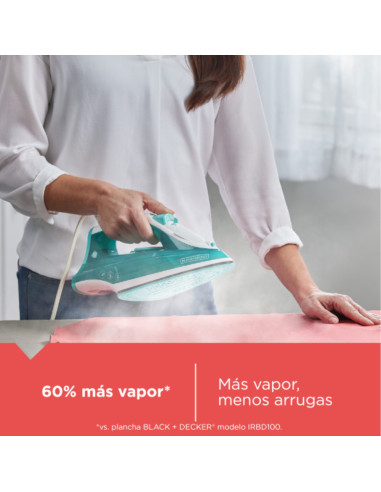 Plancha De Ropa Black Decker- 1200 W-Antihaderente-Auto Clean Suela Cerámica Verde