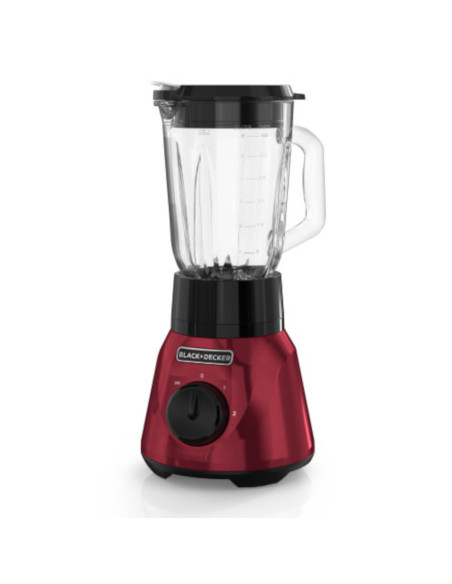 Licuadora Tricuadora Black Decker 800 W Jarra De Vidrio 1.5 L 2 Velocidades+Pulso Acero Inox. Roja