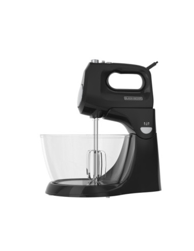 Batidora De Pedestal Black Decker 250 W 5 Velocidades + Turbo 2 Tazones Acero Inox.-Vidr Negro